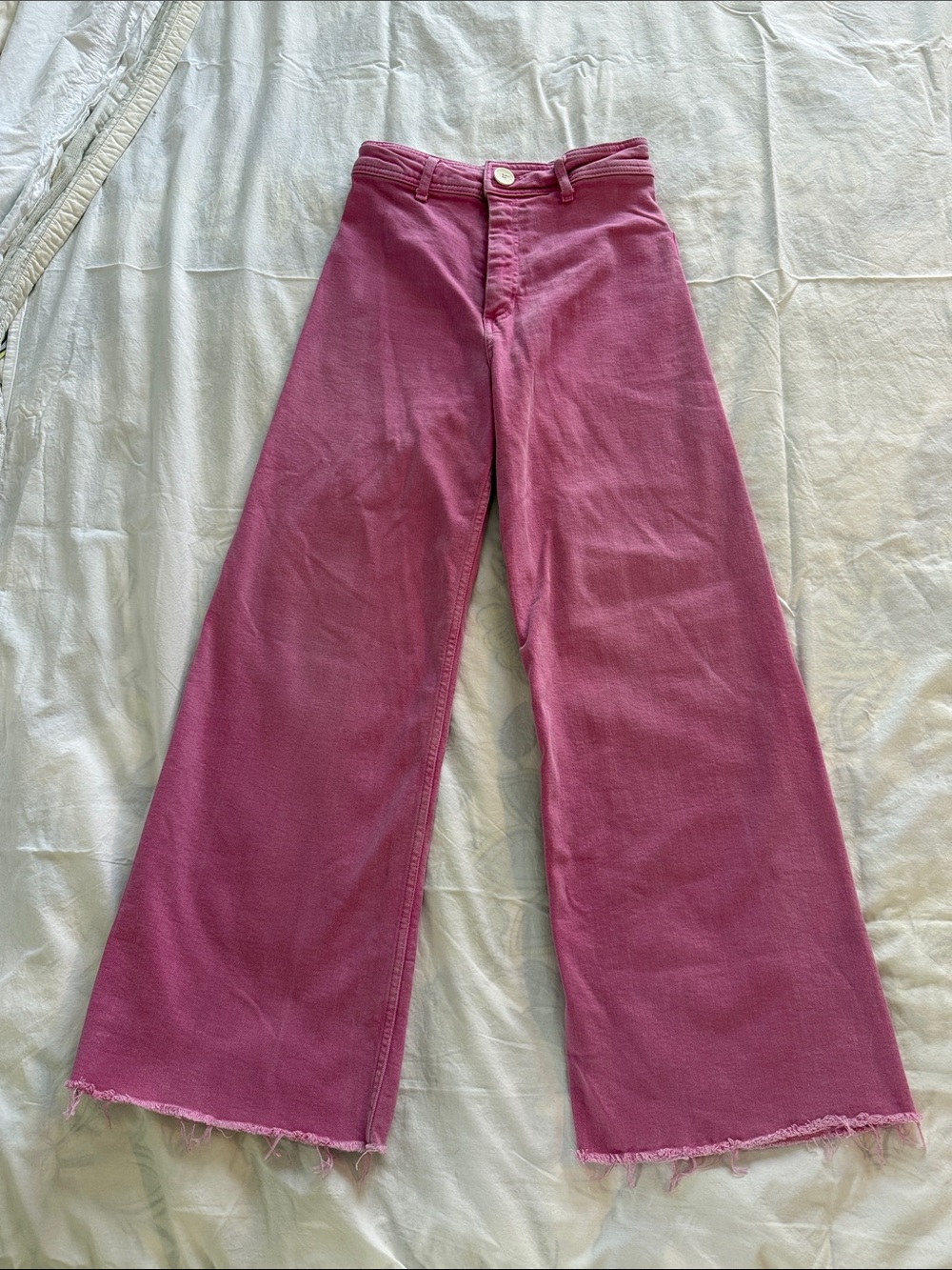Zara High-Rise Wide-Leg Jeans in hot Pink